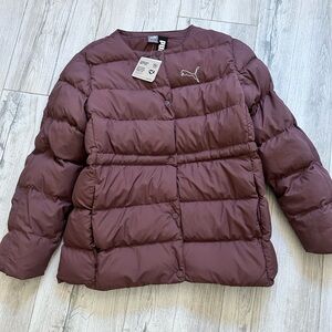 NWT PUMA padded jacket puffer winter Raisin Deep Pink women M Japan Limited